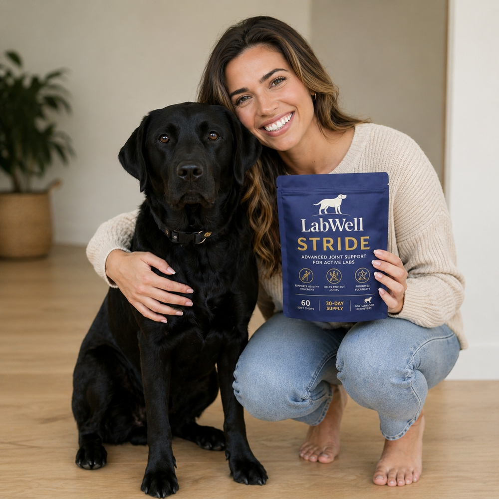 LabWell STRIDE with happy Labrador