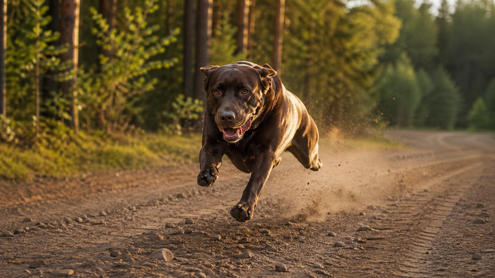 Active Labrador Retriever full energy