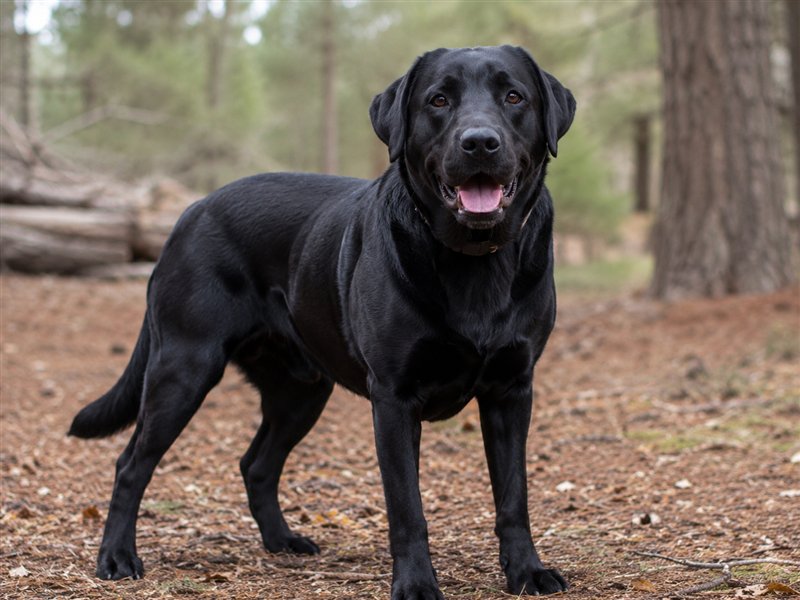 Lab standing outdoors